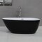 Alfi Brand 59" Black & White Oval Acrylic Free Standing Soaking Bathtub AB8862 - alternate 1